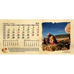 Kalendarz biurkowy podróże z Indygo